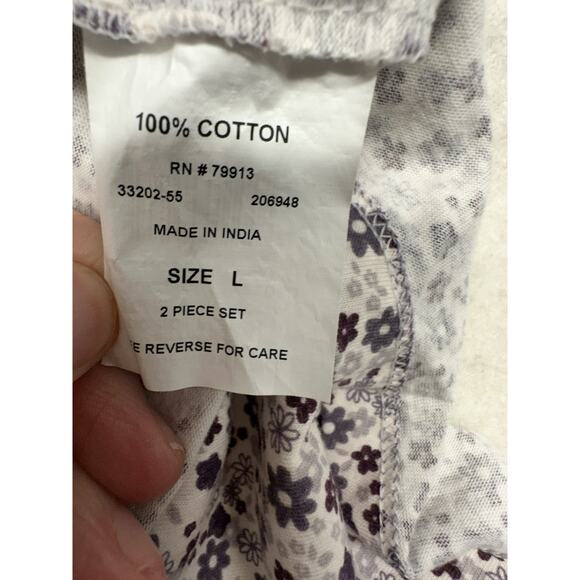 Oh Baby by Motherhood Maternity Large Nightgown Robe Set Purple Floral Cotton - Picture 8 of 10